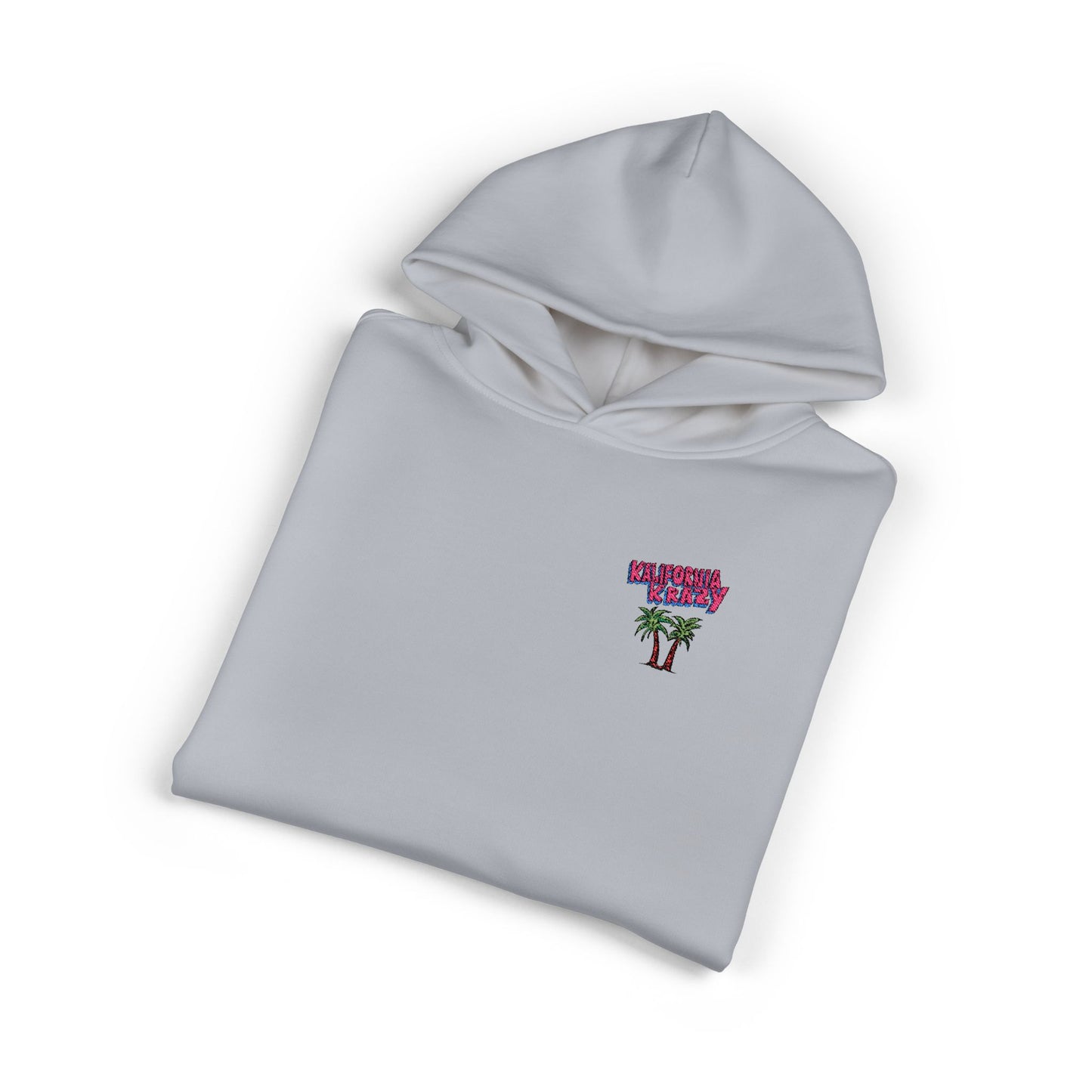 Relaxed Hoodie — Pink Floral Heart Chest Logo Hoodie