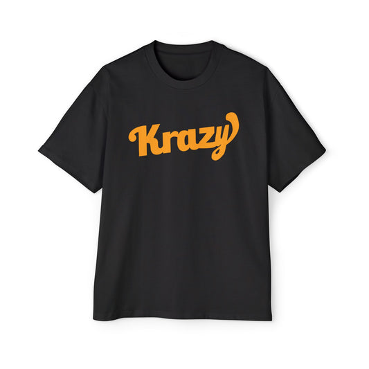 Krazy Men's Heavy Oversized Tee, Comfy Streetwear Shirt, Graphic Tee for Casual Wear, Perfect Gift for Friends, Trendy Relaxed Fit