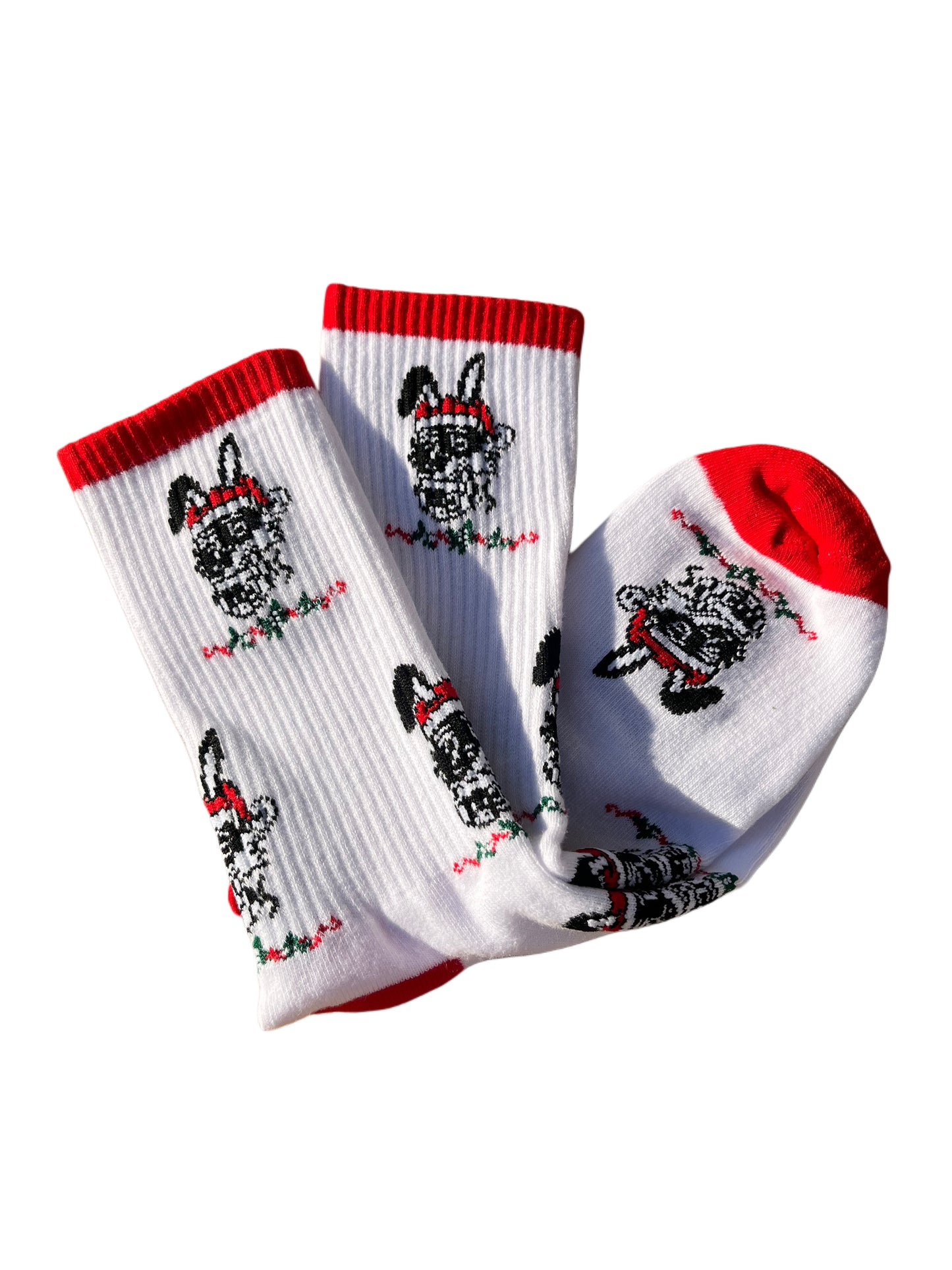 New Krazy Foxxx Christmas Socks RED