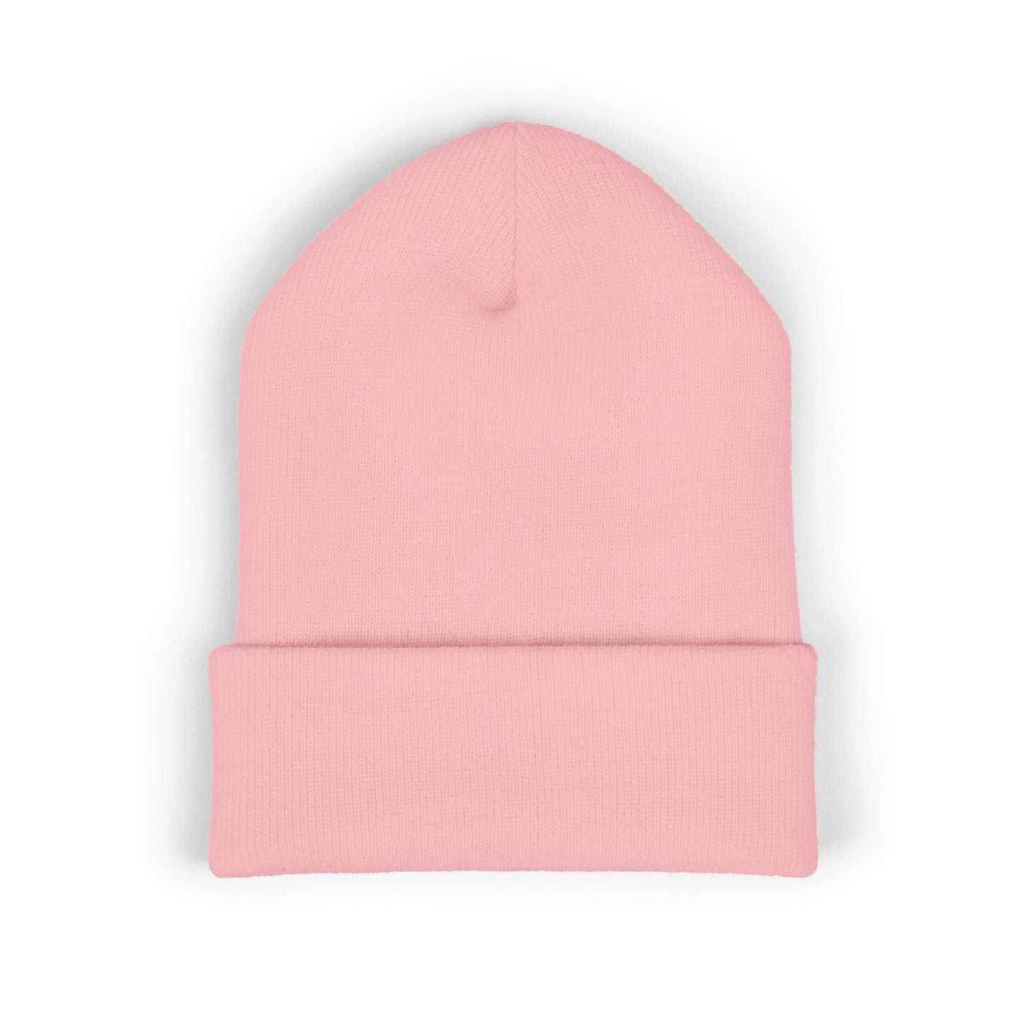 Pink Embroidered Beanie Hat, Cozy Knit Cap, Winter Accessory, Gift for Her, Cute Beanie for Teens, Stylish Cold Weather Wear