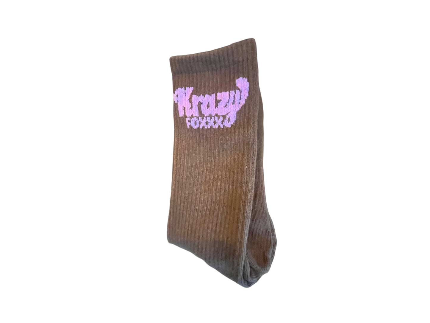 Pink chocolate Krazy Foxxx Socks