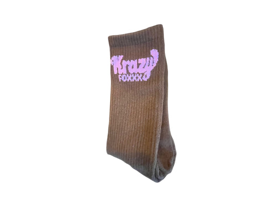 Pink chocolate Krazy Foxxx Socks